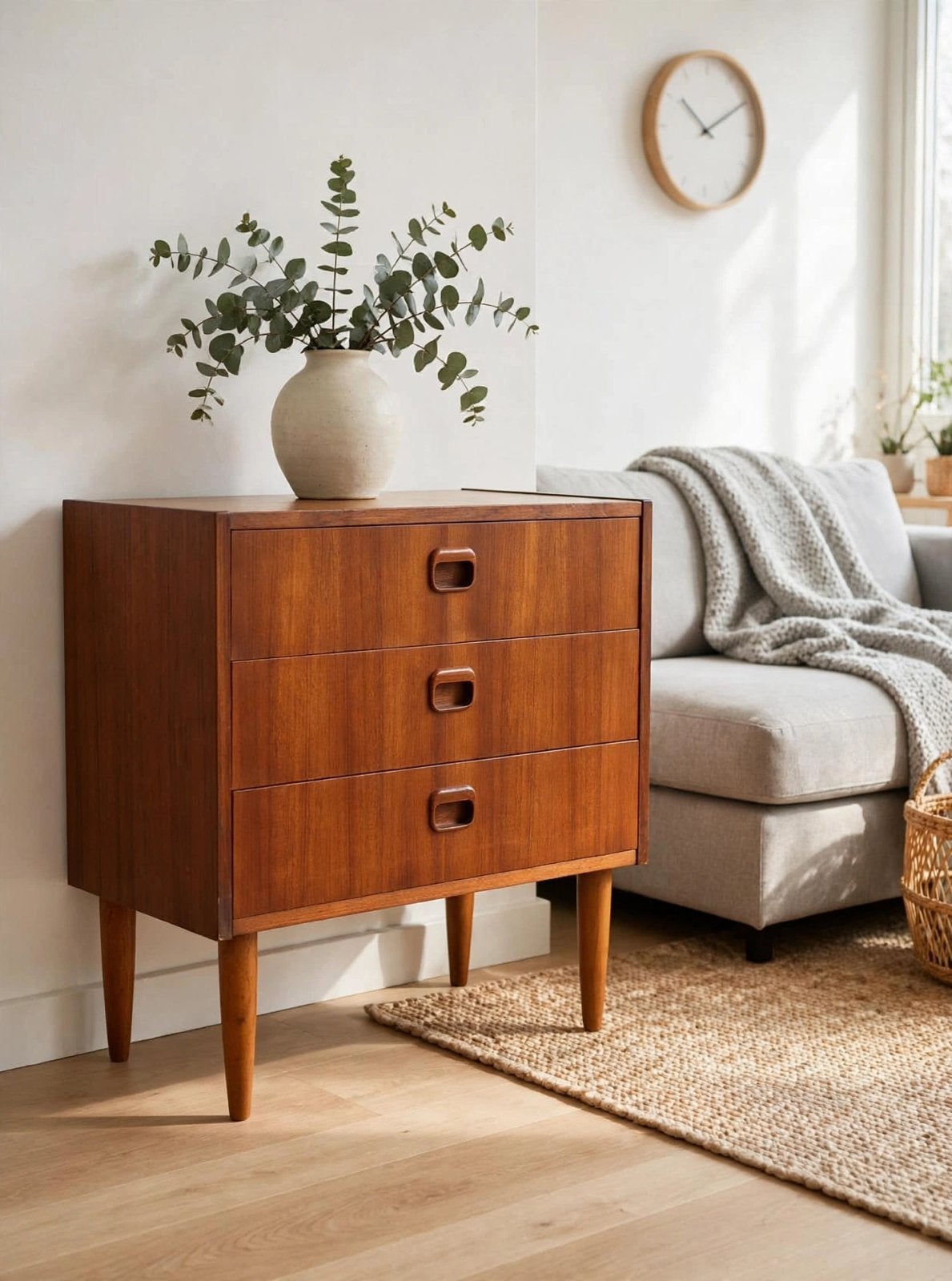 Vintage Scandinavische Teak Ladekast Jaren '50/'60, Ophalen, Gebruikt, Teakhout, 50 tot 100 cm