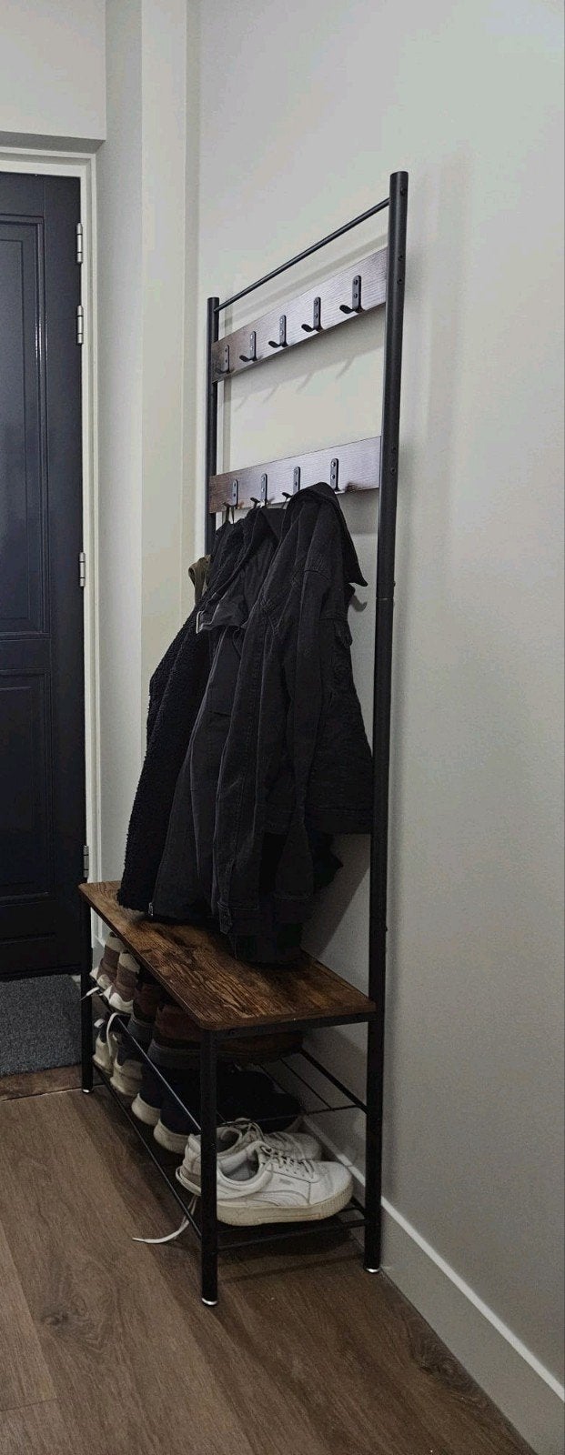 Moderne kapstok met schoenenrek - Zwart/Hout, Ophalen