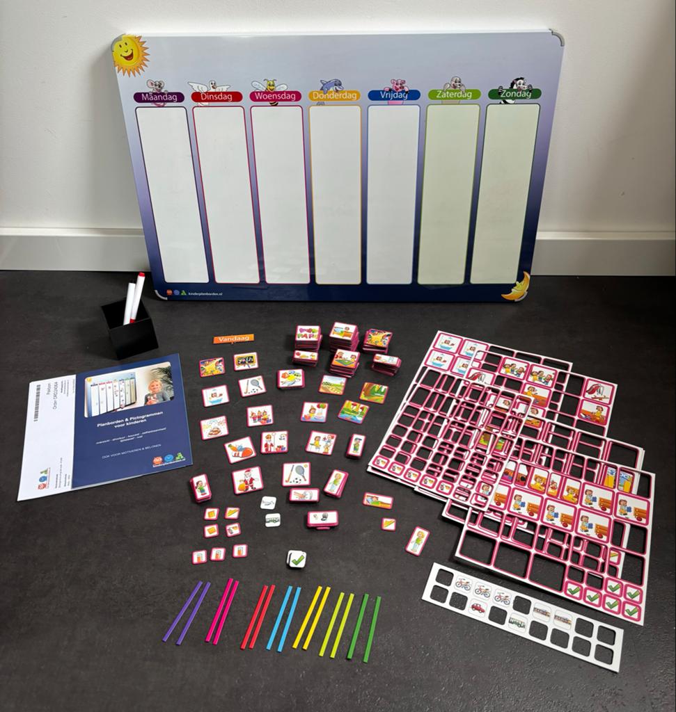 ZGAN: Kinderplanbord met heel veel pictogrammen 60x40cm, Ophalen of Verzenden, Zo goed als nieuw, Ontdekken