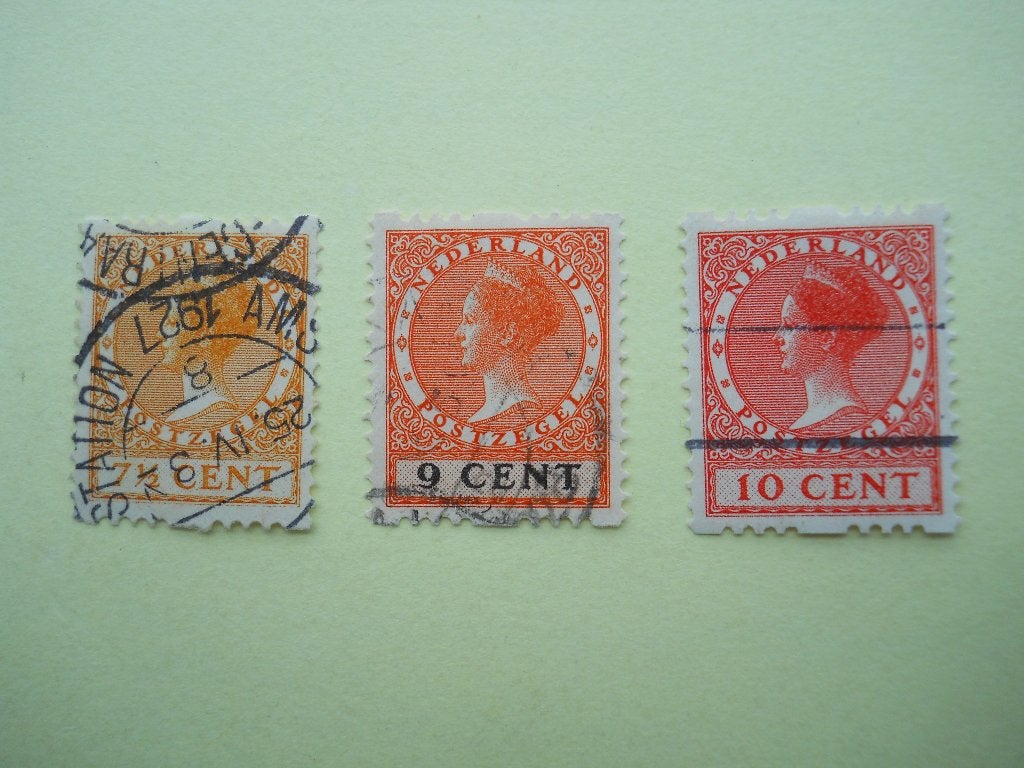 Nederland 1925 Tweezijdige roltanding Nvph.R8-R10 gestempeld, Ophalen of Verzenden, T/m 1940, Gestempeld