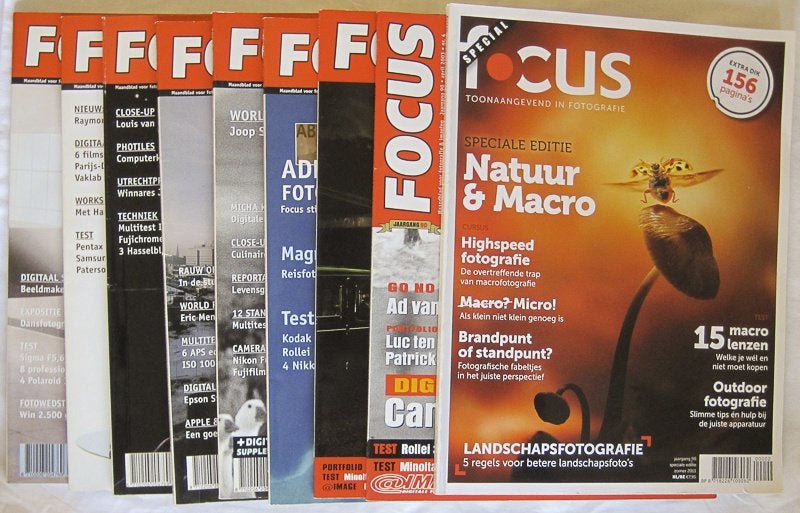 9 x Focus fotografietijdschrift waarvan één speciale editie, Boeken, Tijdschriften en Kranten, Zo goed als nieuw, Sport en Vrije tijd