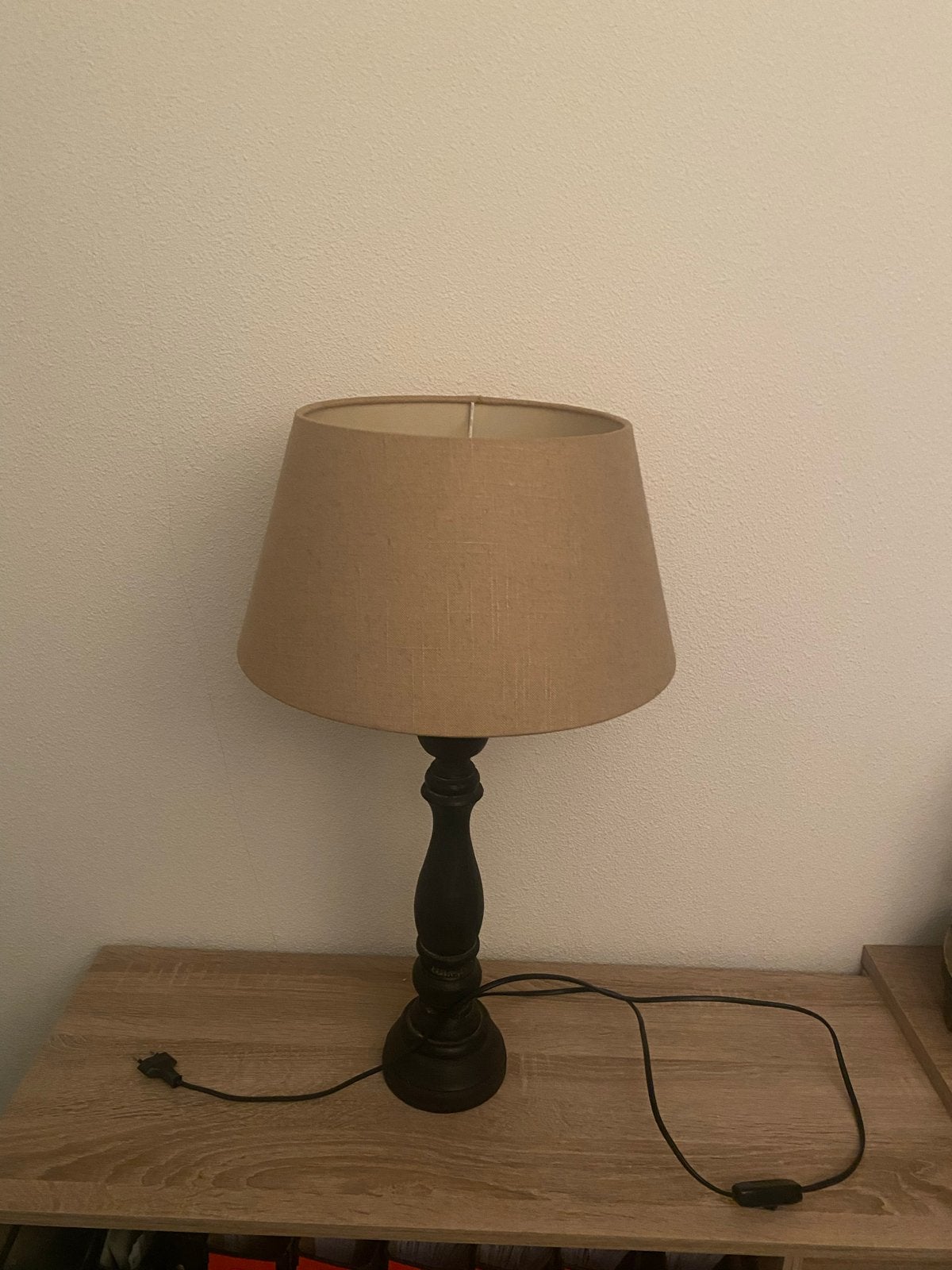 Elegante Staande Schemerlamp met Stoffen Kap, Ophalen of Verzenden, Gebruikt, Hout
