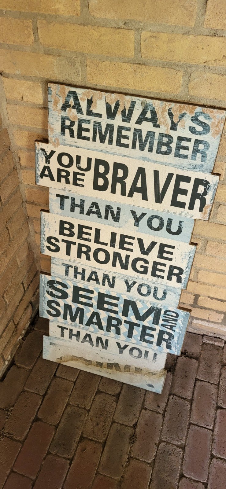 Houten Wanddecoratie met Inspirerende tekst, Ophalen, Gebruikt, Hout, Decoratieobject
