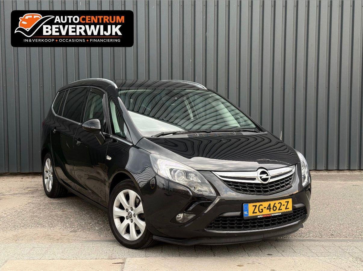 Opel Zafira Tourer 1.4 Cosmo 140pk AUT 2014 Zwart 7 Zits, Auto's, Opel, Euro 5, Stof, Zwart, 4 cilinders