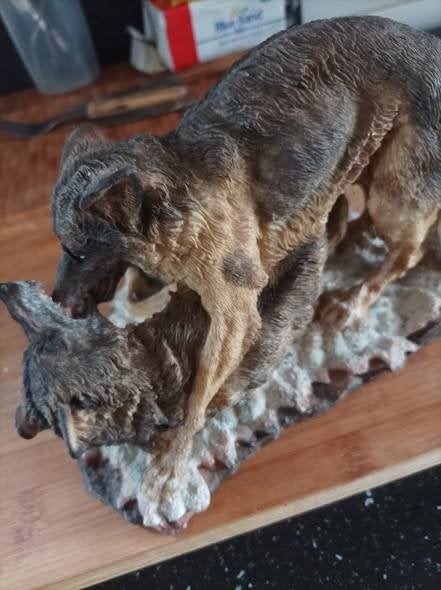 vechtende wolven voor € 15,00, Verzamelen, Ophalen of Verzenden, Nieuw, Dier