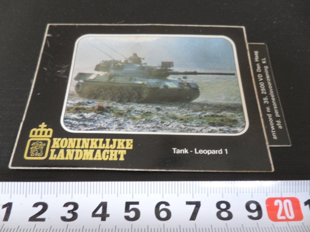 sticker Leger Koninklijke Landmacht Tank Leopard 1, Verzamelen, Ophalen of Verzenden, Zo goed als nieuw