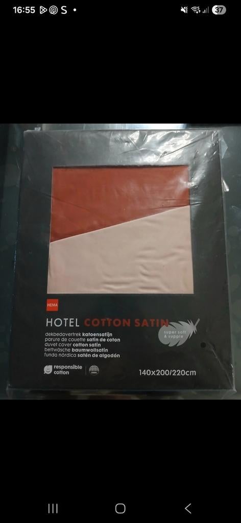 Hotel cotton satin, Ophalen of Verzenden, Nieuw, Tweepersoons, Dekbedovertrek