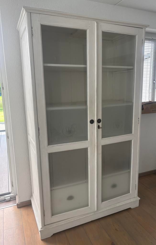 Oude vitrinekast, Ophalen, 100 tot 150 cm, Zo goed als nieuw, 150 tot 200 cm