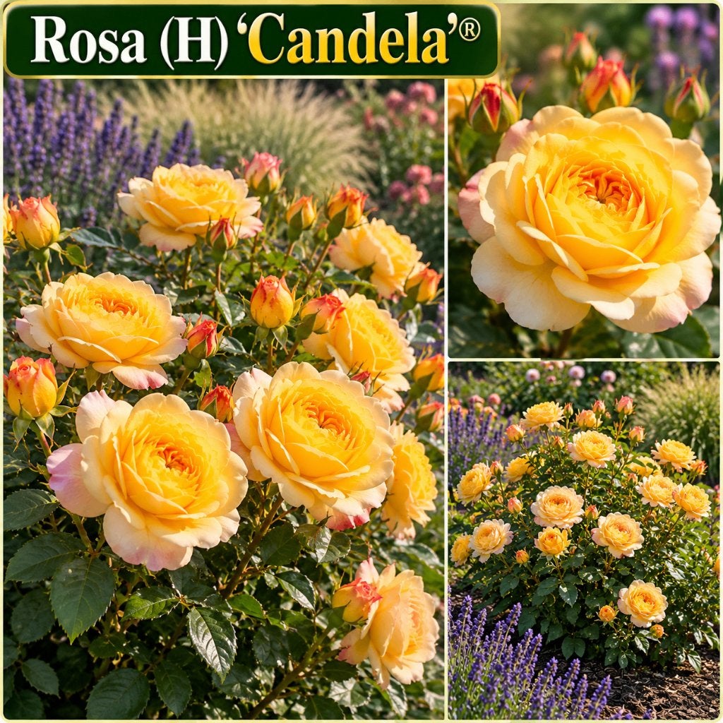 Rosa (H) ‘Candela’ – prachtige gele roos, Ophalen of Verzenden, Overige soorten, Volle zon