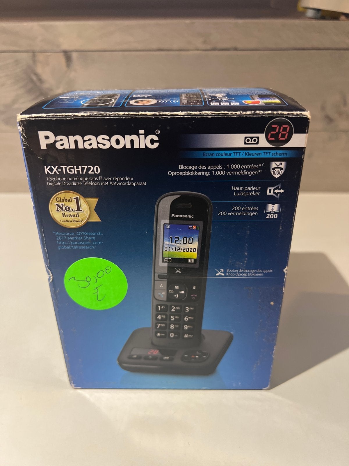 Panasonic KX-TGH720 Draadloze Telefoon met Antwoordapparaat, 1 handset, N, N, Nieuw