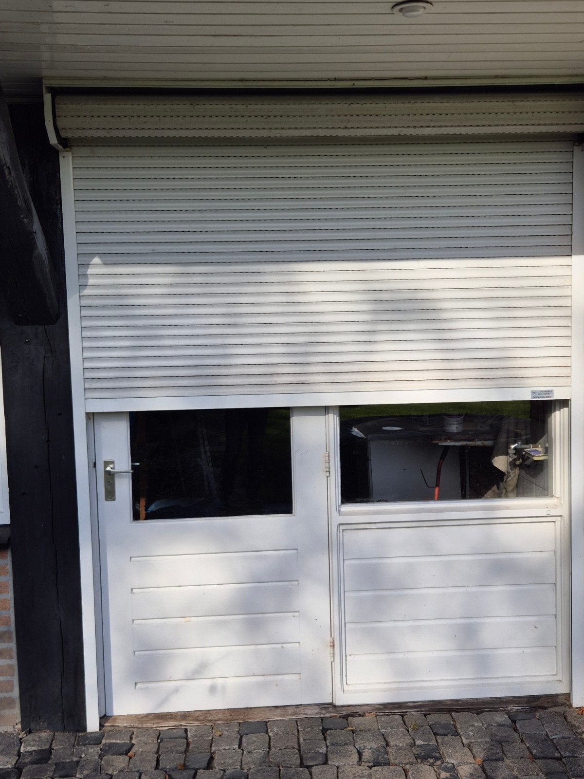 Rolluik wit, elektrisch bedienbaar, Doe-het-zelf en Verbouw, Ophalen, Gebruikt, 200 cm of meer, Wit