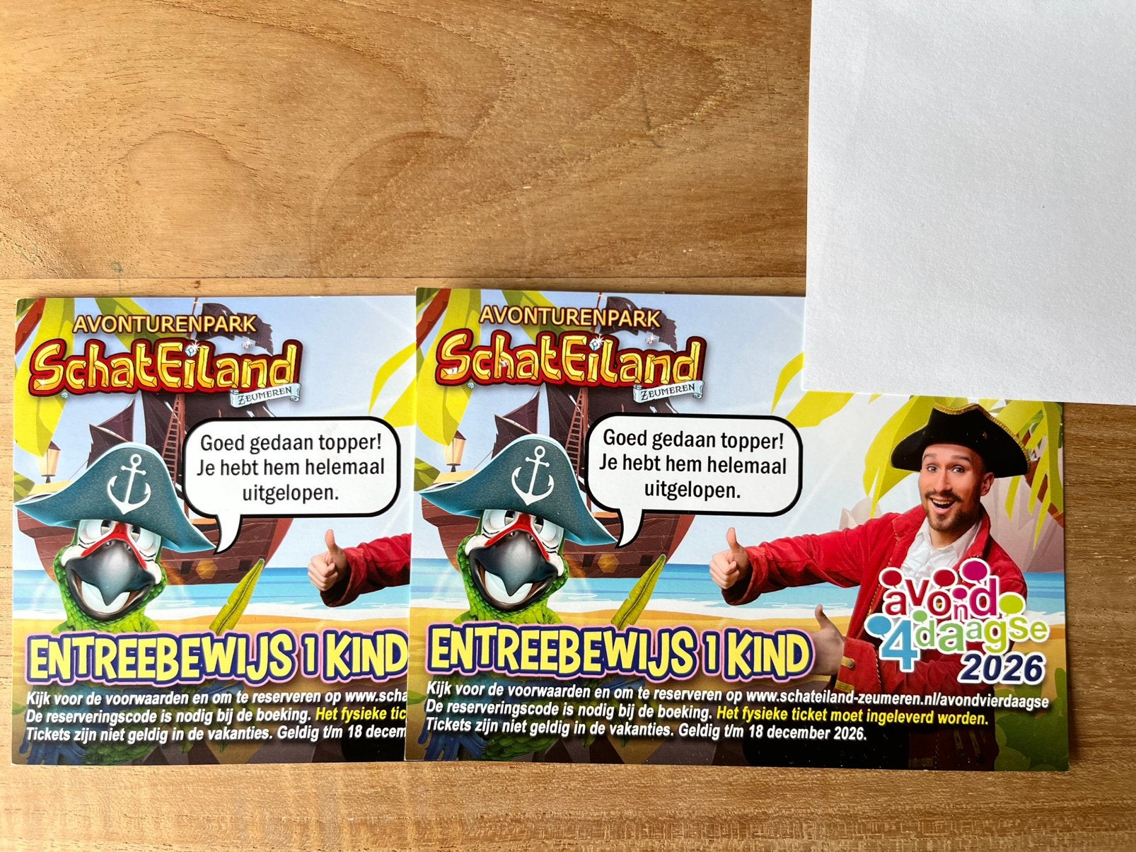 Schateiland Zeumeren entree 2x kind, Tickets en Kaartjes, Twee personen, Ticket of Toegangskaart