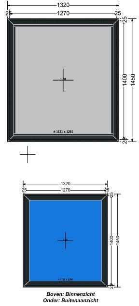 Aluminium kozijnen *NIEUW* (12st), afm. 132x145cm, RAL7021, Raamkozijn, Inclusief glas, 75 tot 150 cm, Ophalen