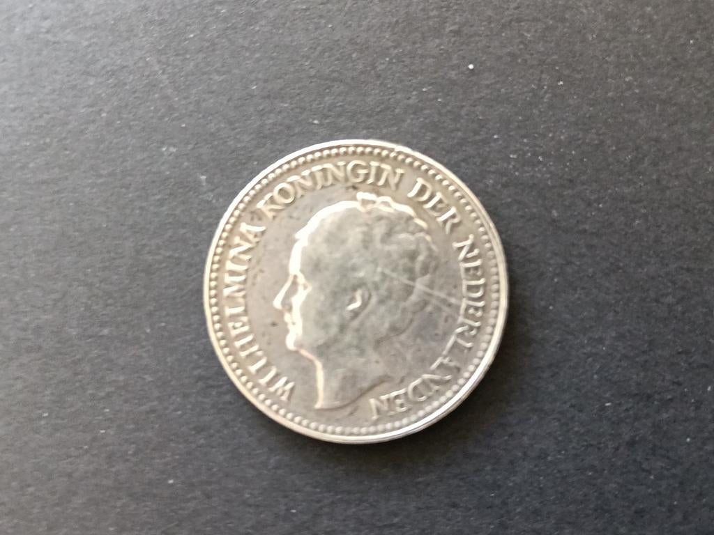 1/2 zilveren gulden 1929 Wilhelmina, Postzegels en Munten, Munten | Nederland, Ophalen of Verzenden, Koningin Wilhelmina, 1 gulden