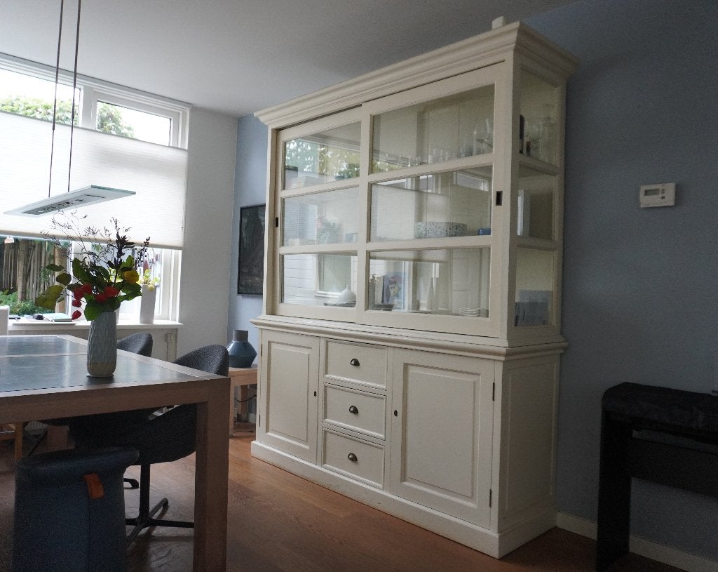 Buffetkast Napoli – crème wit – 225 x 200 x 54 cm, Huis en Inrichting, Ophalen, Gebruikt, 200 cm of meer, Met lade(s)