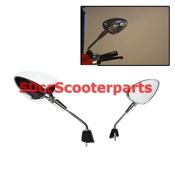 Spiegels Kort Chroom Vespa Sprint 38430, Ophalen of Verzenden