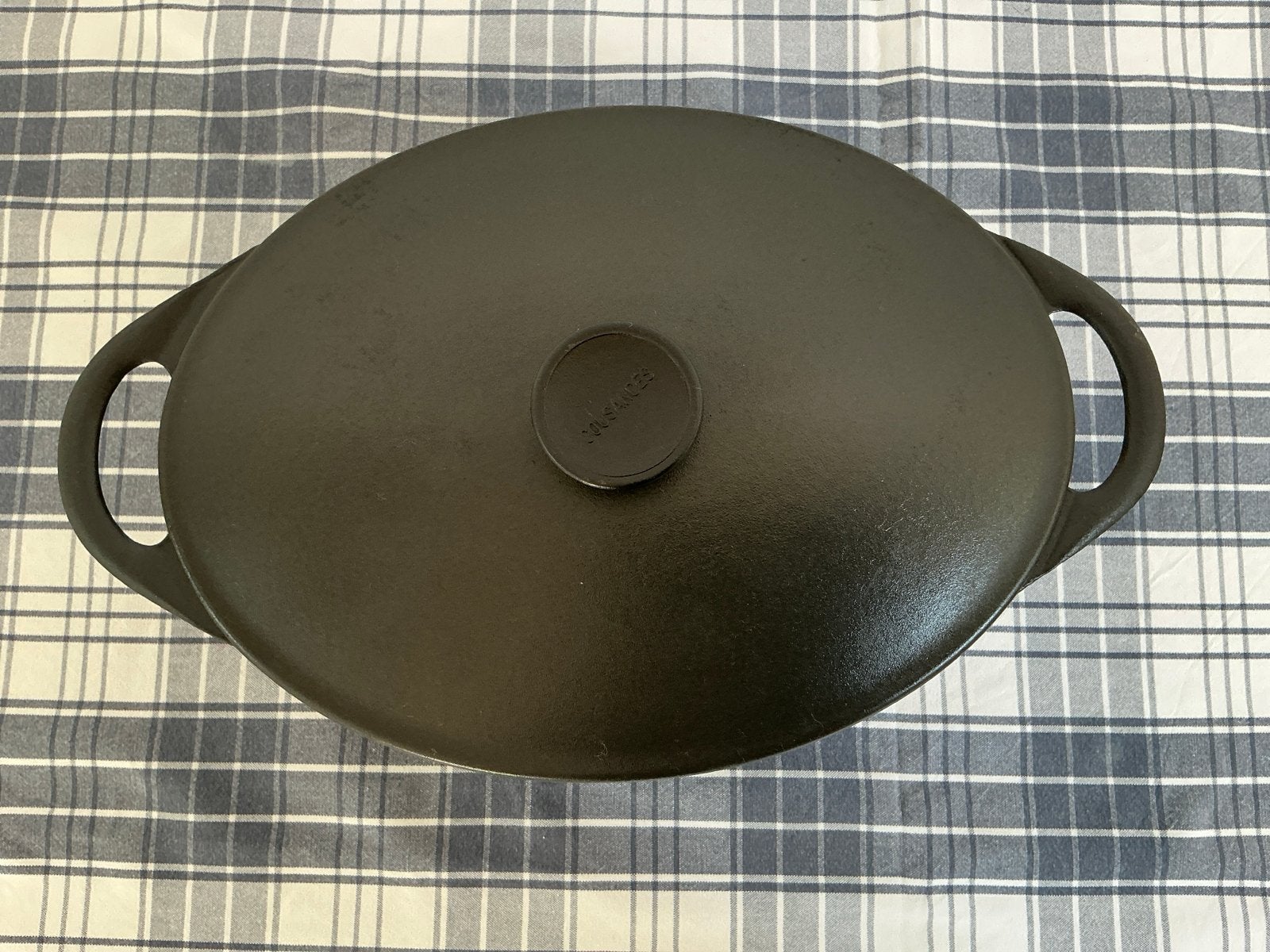 Le Creuset/Cousances Gietijzeren Pan - 26cm, Gebruikt, Met deksel, Le Creuset, Ophalen of Verzenden