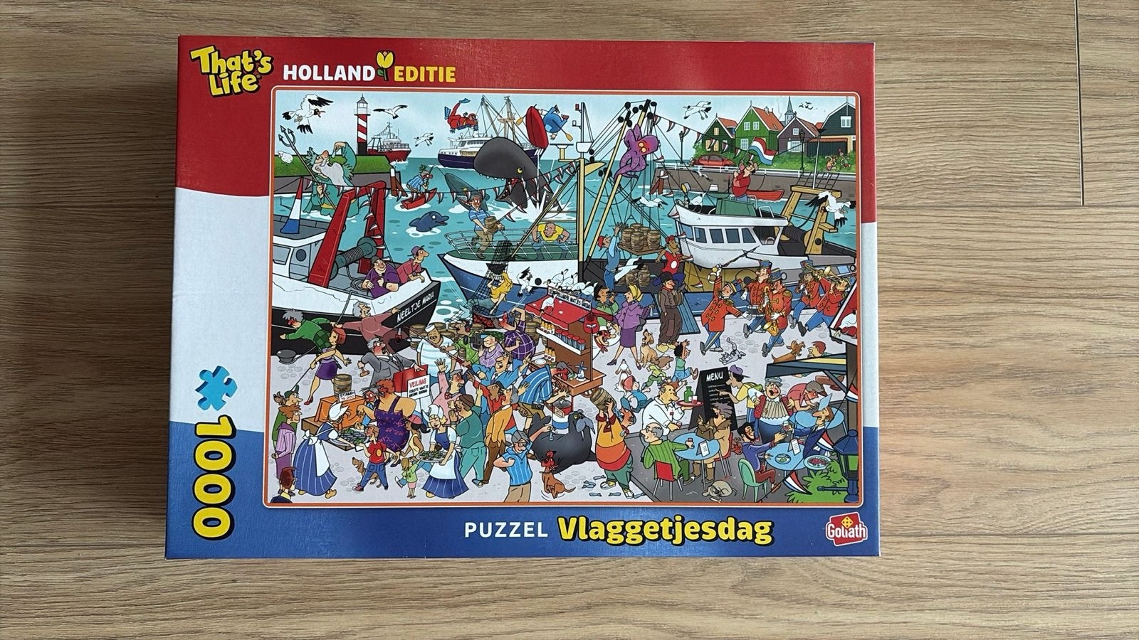 That's life Holland editie: Vlaggetjesdag puzzel 1000 stukje, Ophalen of Verzenden, 500 t/m 1500 stukjes, Gebruikt, Legpuzzel