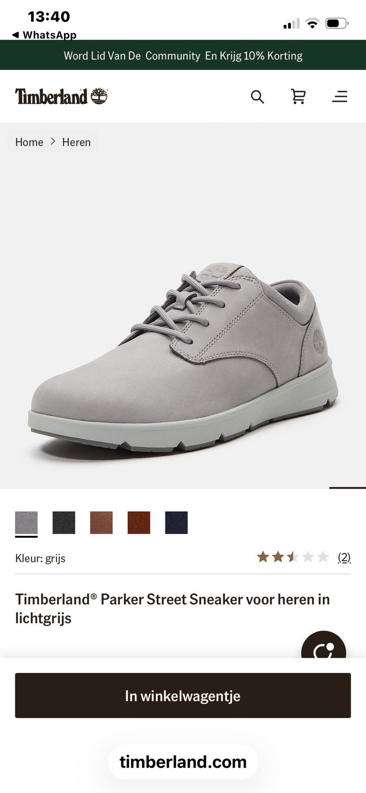 Timberland Parker Street Sneaker voor heren in lichtgrijs, Kleding | Heren, Schoenen, Overige kleuren, Nieuw, Ophalen of Verzenden