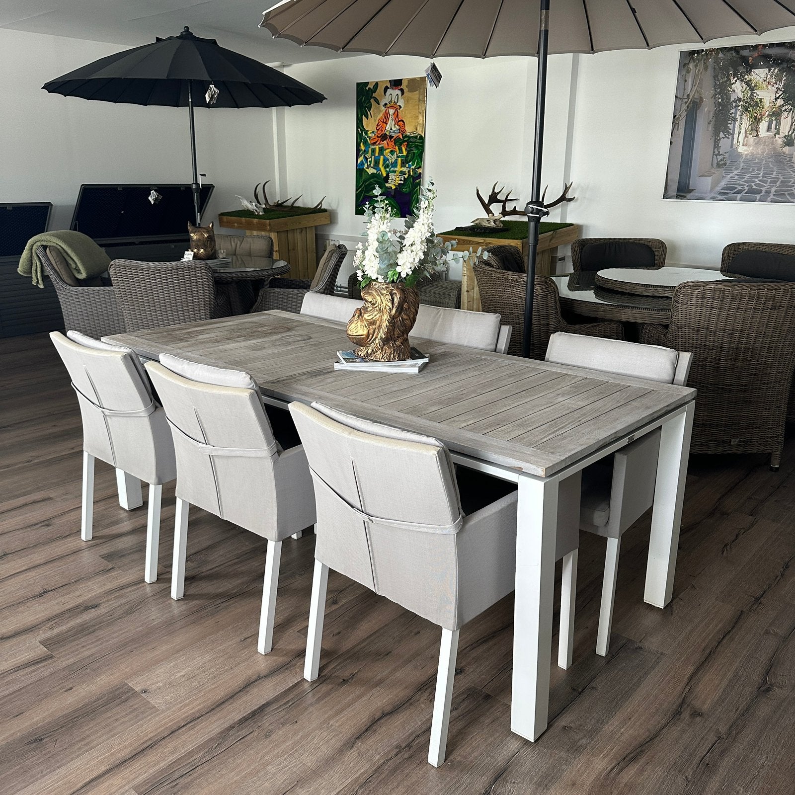 LIFE Tuinset 210 x 90 cm – 6 Stoelen – Prima staat, Gebruikt, Verzenden, ., LIFE
