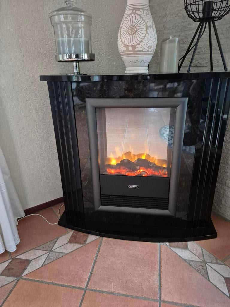 Dimplex Sfeerhaard Mozart Black met Ombouw - Elektrisch, Ophalen, Gebruikt, Vrijstaande haard, Elektrische haard