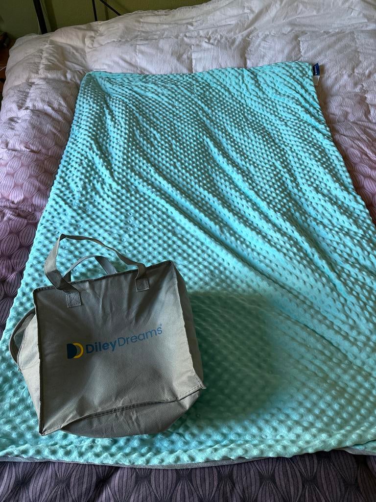 DileyDreams Verzwaringsdeken 104x152 cm - 3.2 kg, Ophalen of Verzenden, Zo goed als nieuw, Groen, Rechthoekig