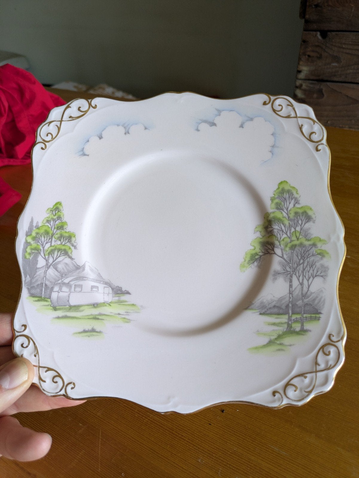 Zeldzaam bord "Carlight Trailers" - fine English China, Ophalen