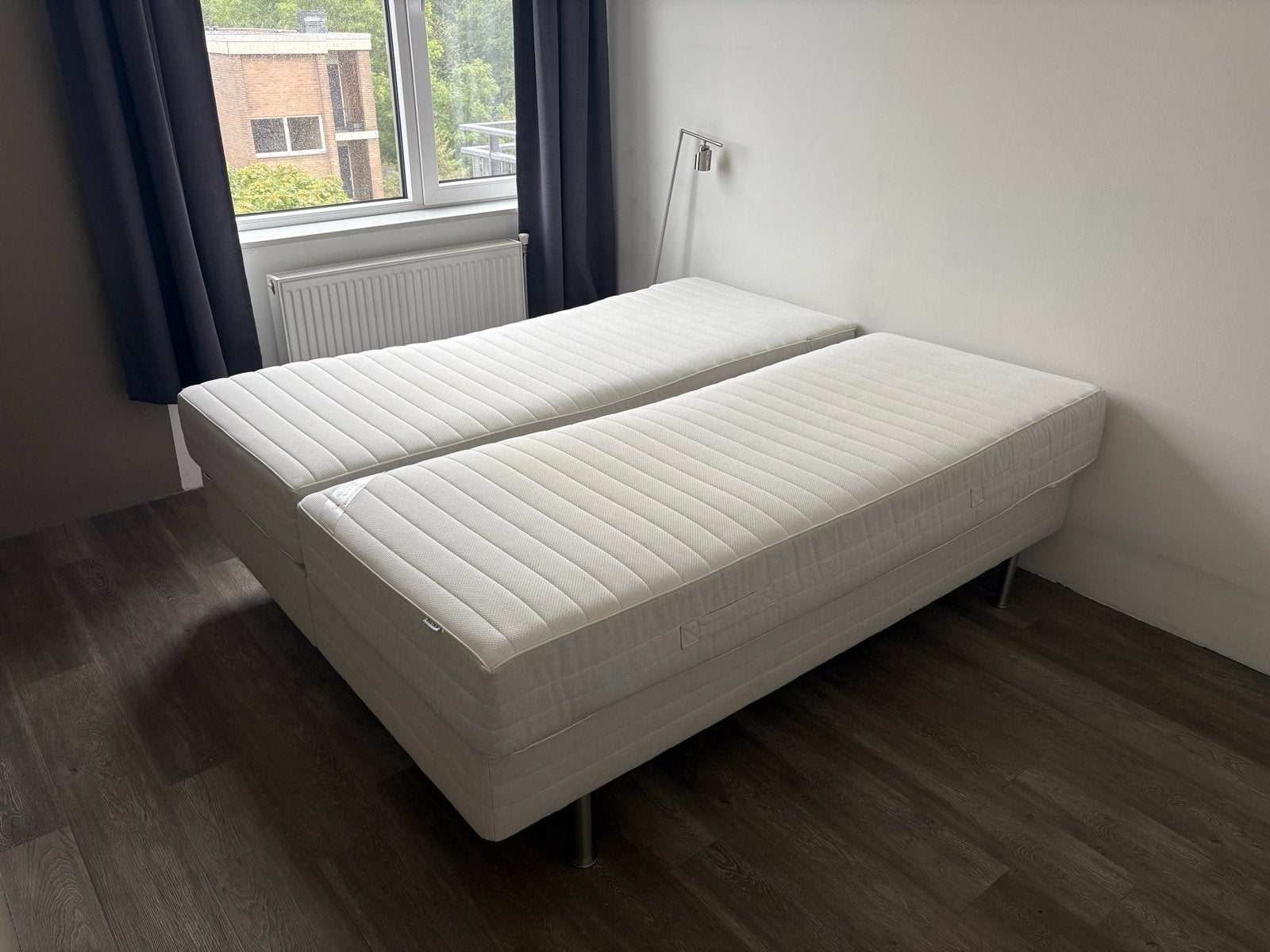 IKEA Sultan Hagavik tweepersoonsbed met matrassen, Ophalen, Overige materialen, Gebruikt, Wit