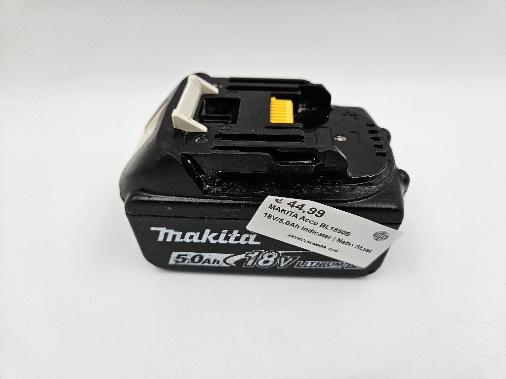 MAKITA Accu BL1850B 18V/5,0Ah Indicater | Nette Staat, Ophalen of Verzenden, Gebruikt