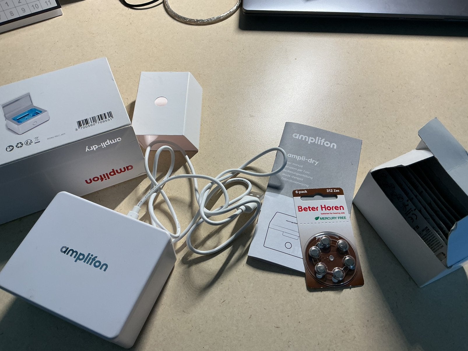 Amplifon droogdoosje voor gehoortoestel., Computers en Software, Ophalen of Verzenden, Zo goed als nieuw