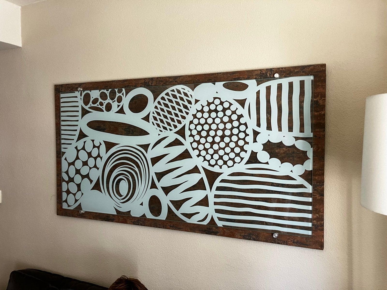 Modern Glaskunstwerk met Abstract Design, Abstract, Overige onderwerpen, Ophalen, Achter glas