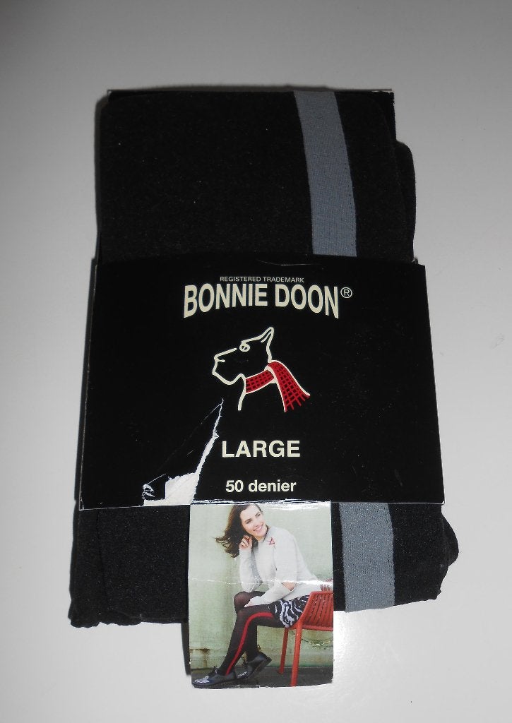 Bonnie Doon panty zwart/grijs mt L (40), Zwart, Nieuw, Ophalen of Verzenden, Panty