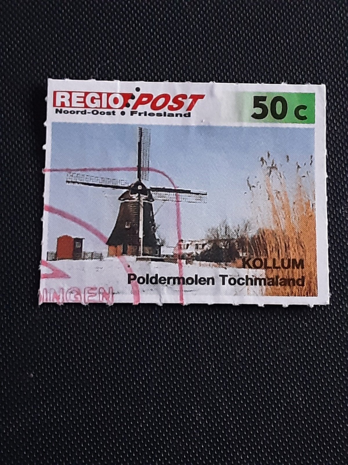 Regiopost.  Poldermolen Tochmaland Kollum ( gest), Ophalen of Verzenden