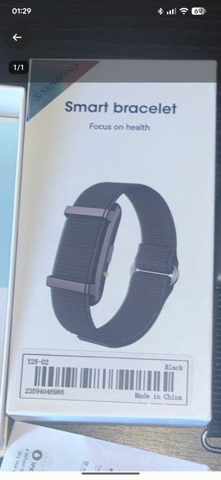 Nieuwe Smart Bracelet Y25-02 - Zwart, eenmaal gebruikt, Zwart, Stappen, Ophalen of Verzenden, Zo goed als nieuw