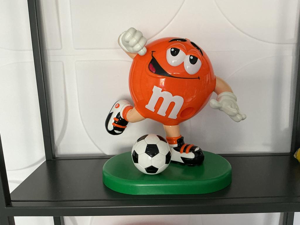 XL dispenser M&M's Oranje Voetballer Figuur, Ophalen of Verzenden, Zo goed als nieuw
