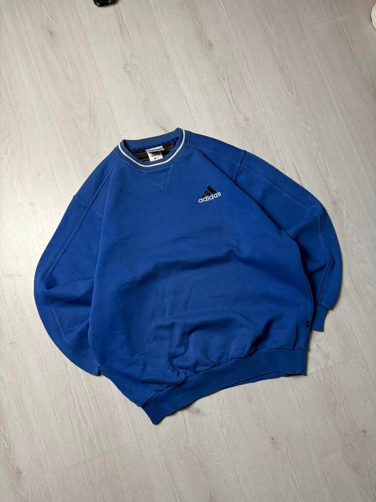 Vintage Adidas Sweatshirt Blauw Maat M, Ophalen of Verzenden, Gedragen