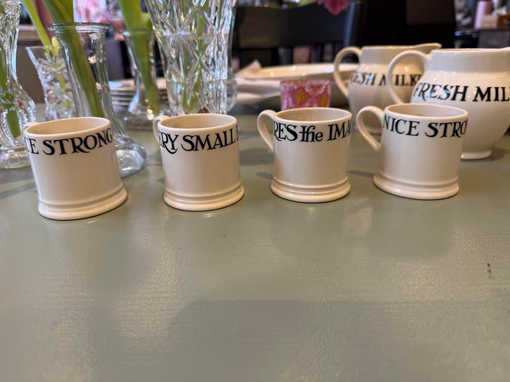 Emma Bridgewater, espresso kopjes, candle cups., Ophalen of Verzenden, Zo goed als nieuw, Overige stijlen, Kop(pen) en/of Schotel(s)