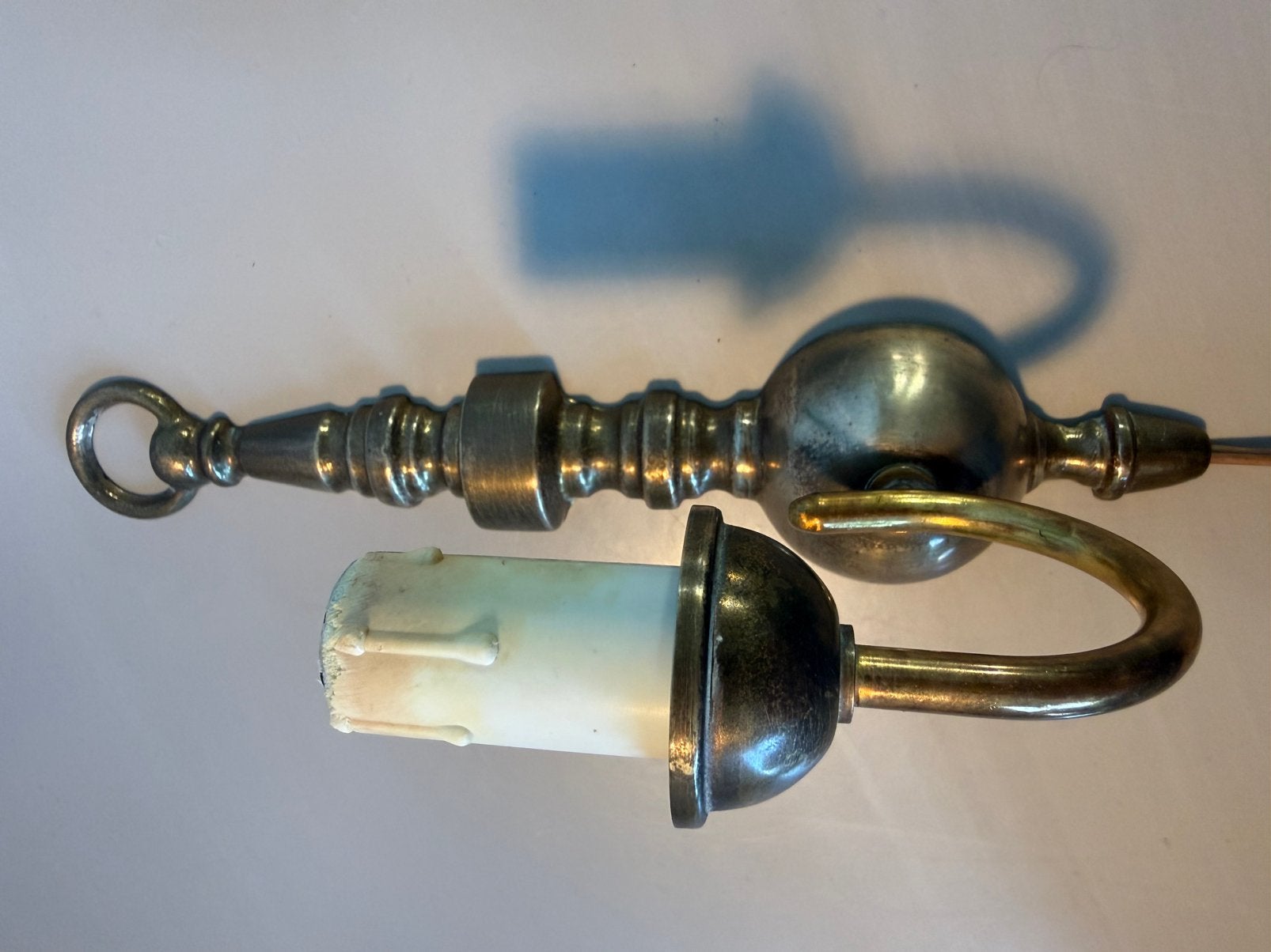 Vintage (antieke?) messing wandlamp | barok, Ophalen of Verzenden