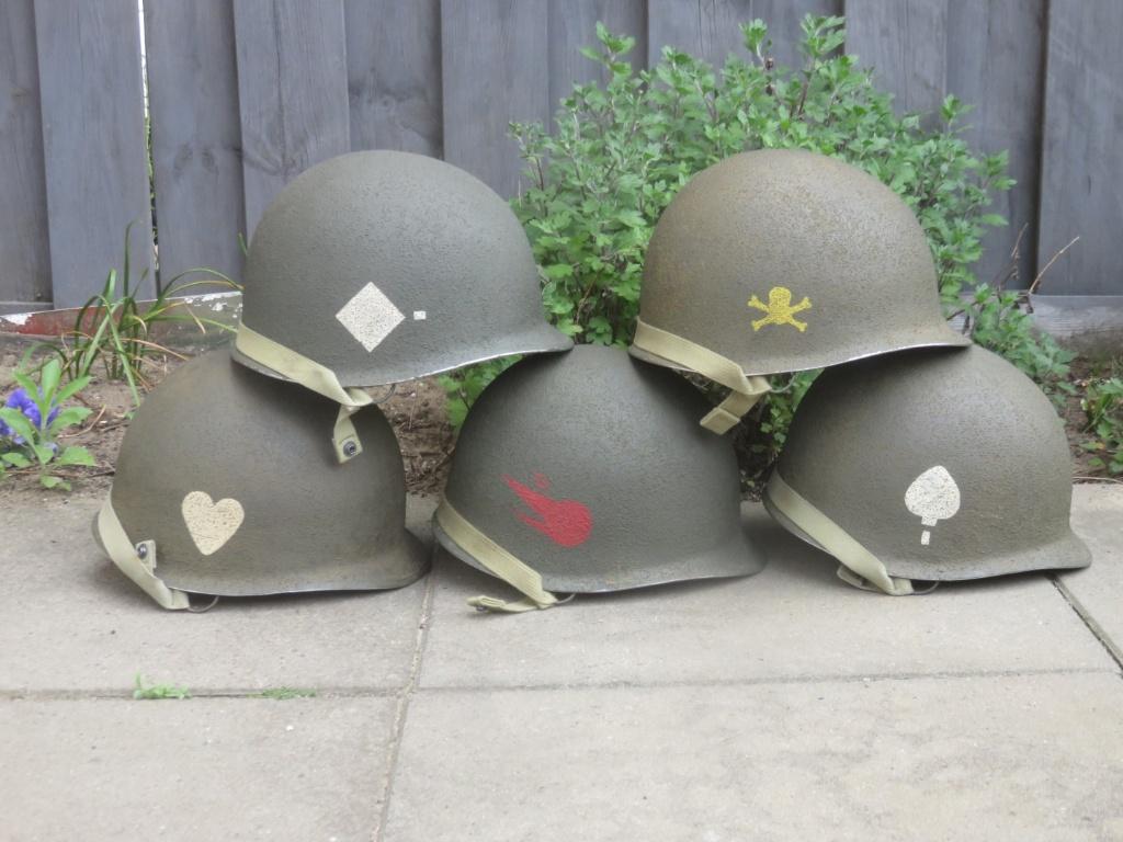 Para Helm M2 D-bale 82 + 101 airborne Normandie 1944 invasie, Ophalen of Verzenden, Amerika, Helm of Baret