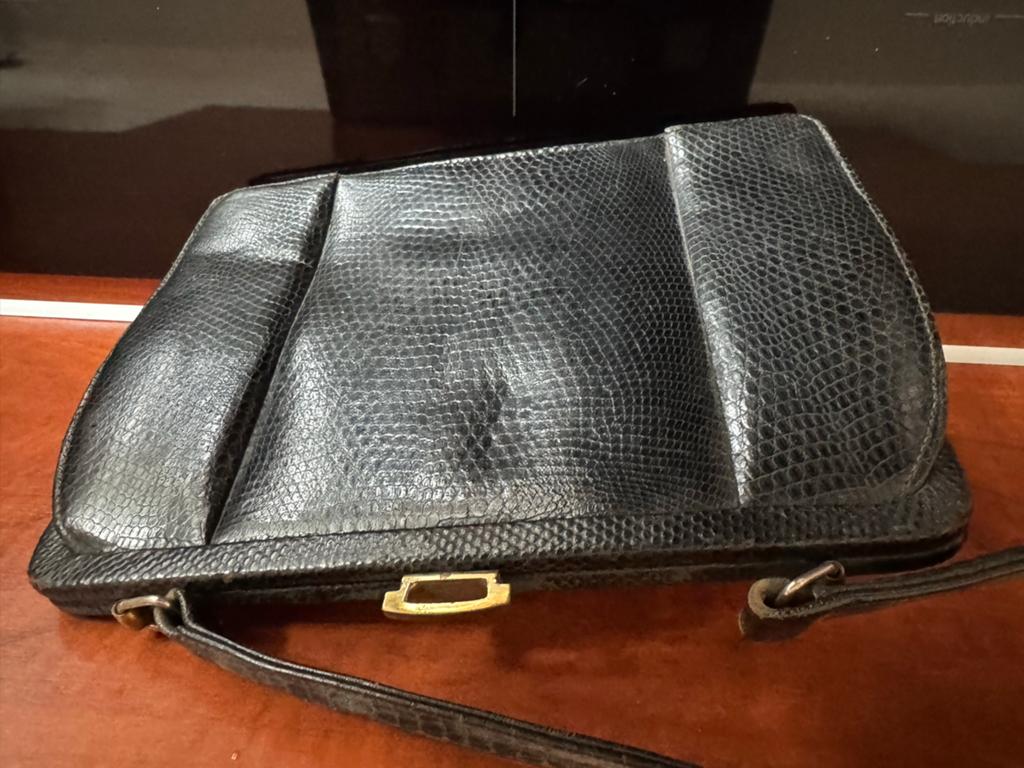 Vintage Mappin & Webb Ltd. Handtas - Bruin Slangenleer, Ophalen of Verzenden, Gebruikt, Bruin, Handtas