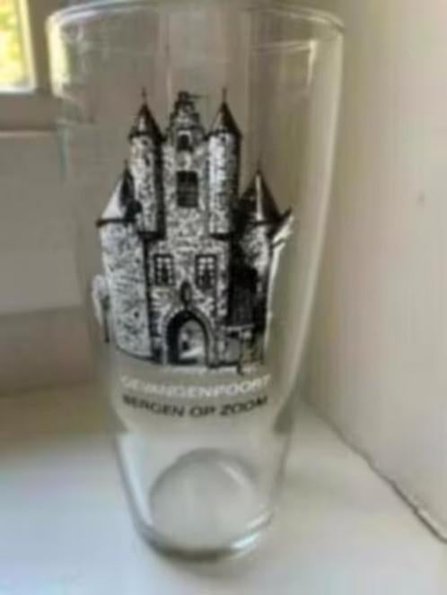 Glas: gevangenpoort bergen op zoom, Ophalen of Verzenden, Zo goed als nieuw, Bierglas