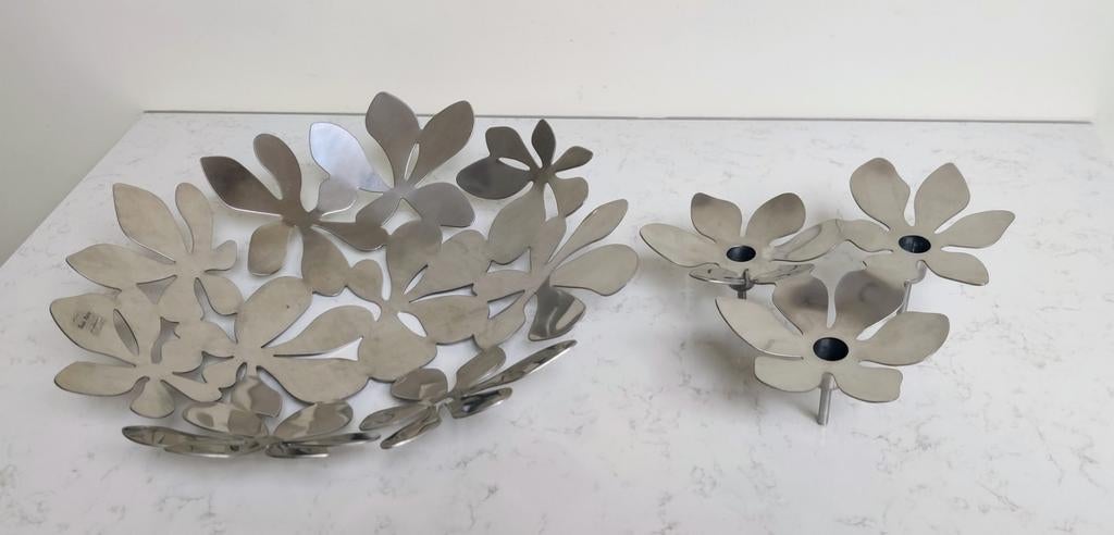 Vintage IKEA set schaal + kandelaar, Monika Mulder, Ophalen of Verzenden, Zo goed als nieuw