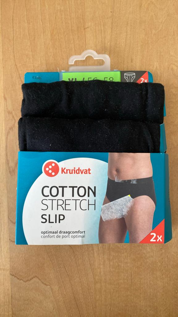 Kruidvat Katoenen Stretch heren Slips - Zwart (2-pack) - XL, Ophalen of Verzenden, Zwart, Slip