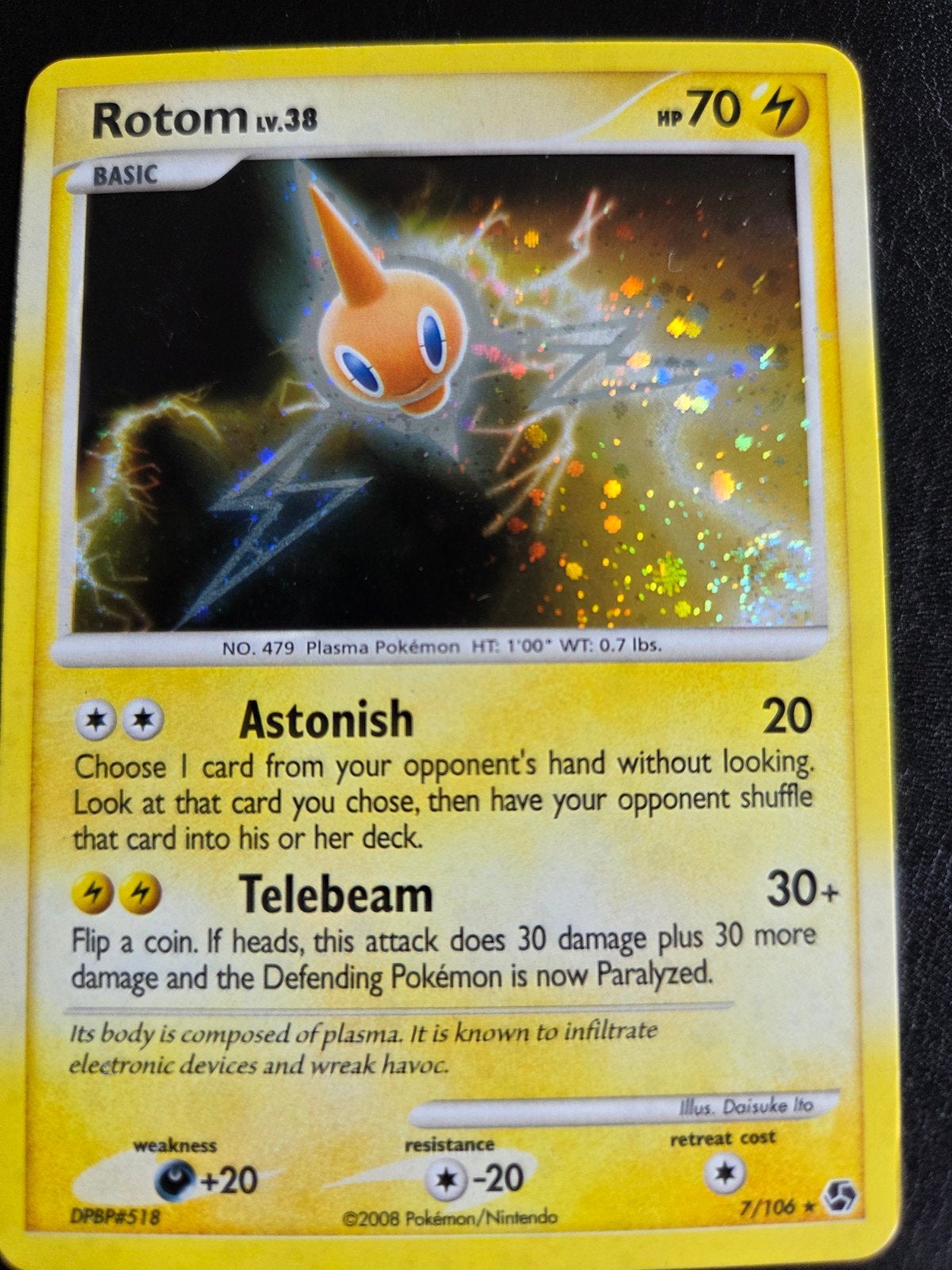 Pokémon Kaart Rotom LV.38 HP70 (Foil) - Zo goed als nieuw, Ophalen of Verzenden, Zo goed als nieuw, Losse kaart, Foil