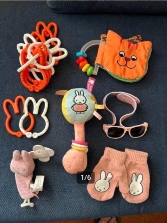 Nijntje babypakket: oa speenklem, rammelaar & ketting (ZGAN), Ophalen of Verzenden, Zo goed als nieuw, Overige typen, Met wieltjes
