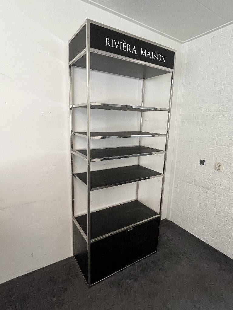 Riviera Maison Vitrine Kast winkel showroom 220 x 90 x 45 cm, Huis en Inrichting, Ophalen, Zo goed als nieuw