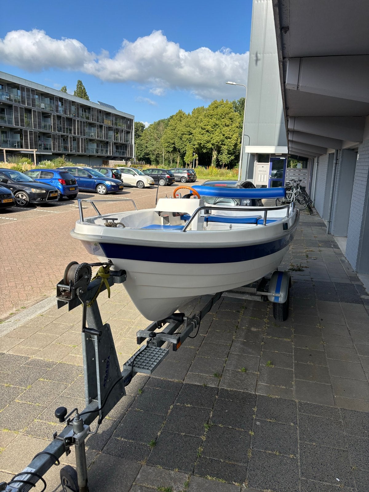 Topcraft 430 Futura met Yamaha 9.9 pk buitenboordmotor, Watersport en Boten, Gebruikt, Buitenboordmotor, Polyester, Consoleboot