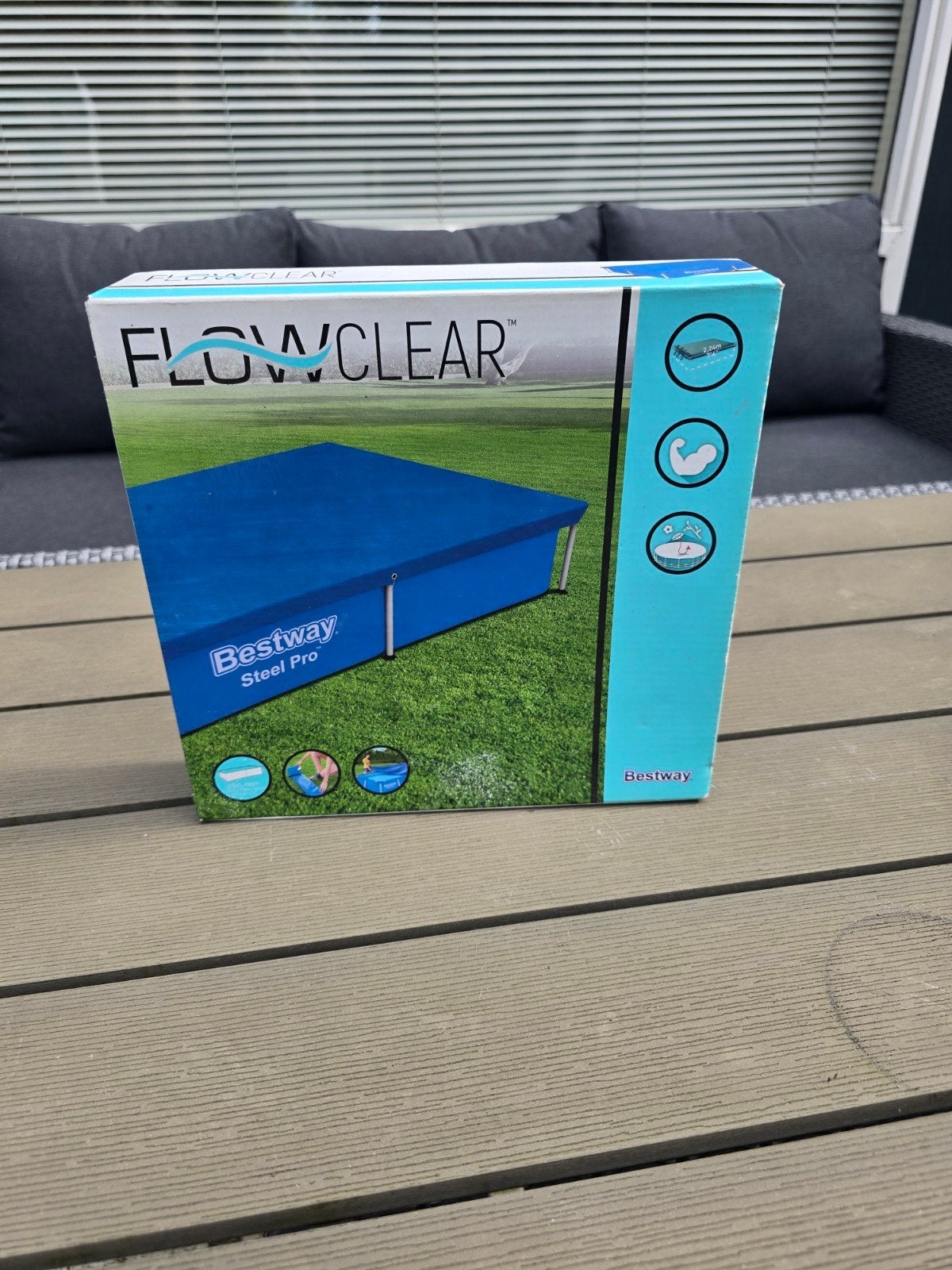 Nieuw Flowclear afdekzeil voor zwembad 2.21 x 1.50 x 0.43m, Tuin en Terras, Ophalen, Minder dan 80 cm, Overige typen, Nieuw
