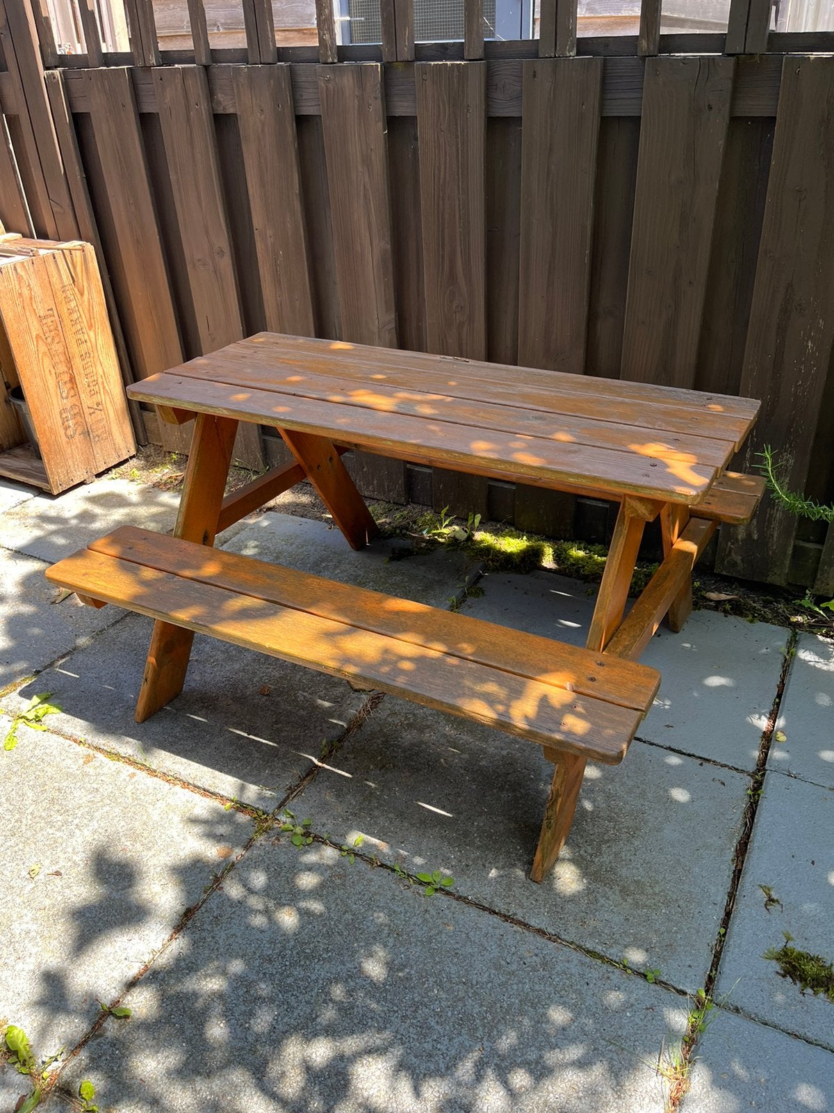 Kindertafel picnic tafel, Tuin en Terras, Ophalen of Verzenden, Gebruikt, Rechthoekig, Hout