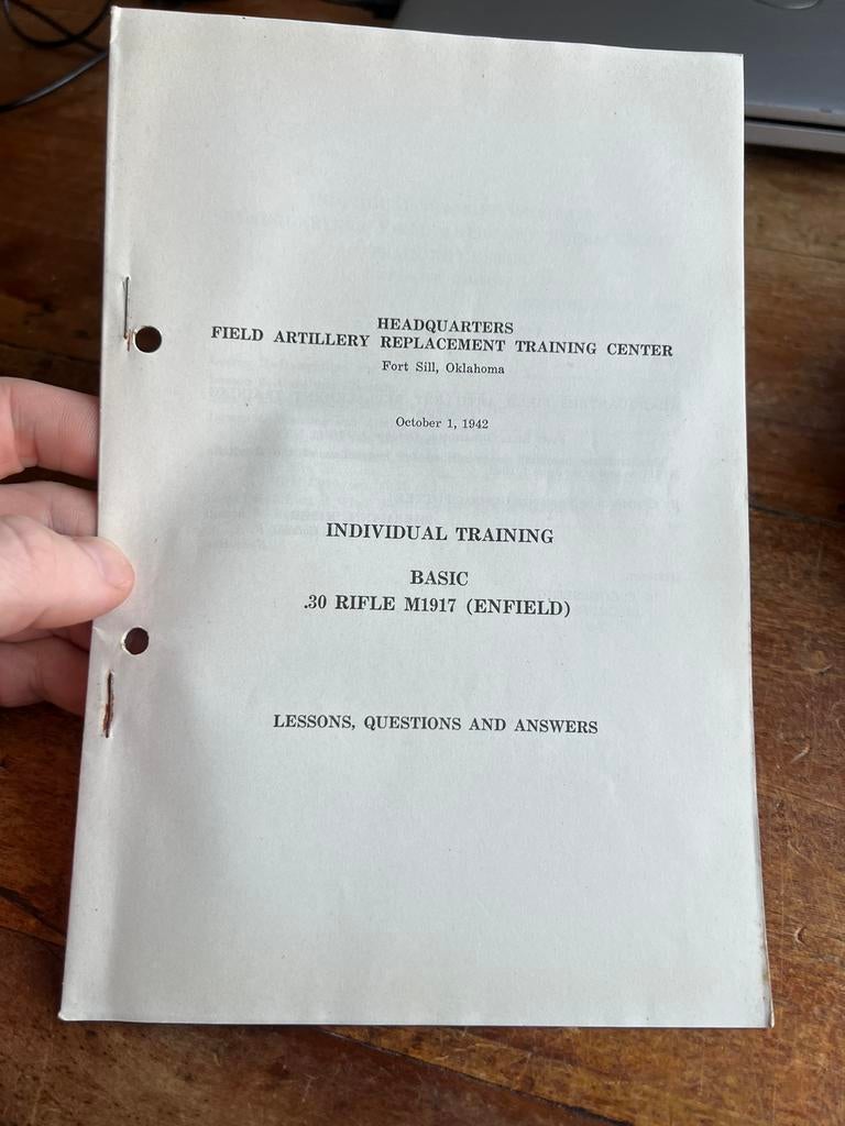 WO2 Amerikaans instructie voorschrift M1917 Enfield 1942, Amerika, Ophalen of Verzenden, Boek of Tijdschrift